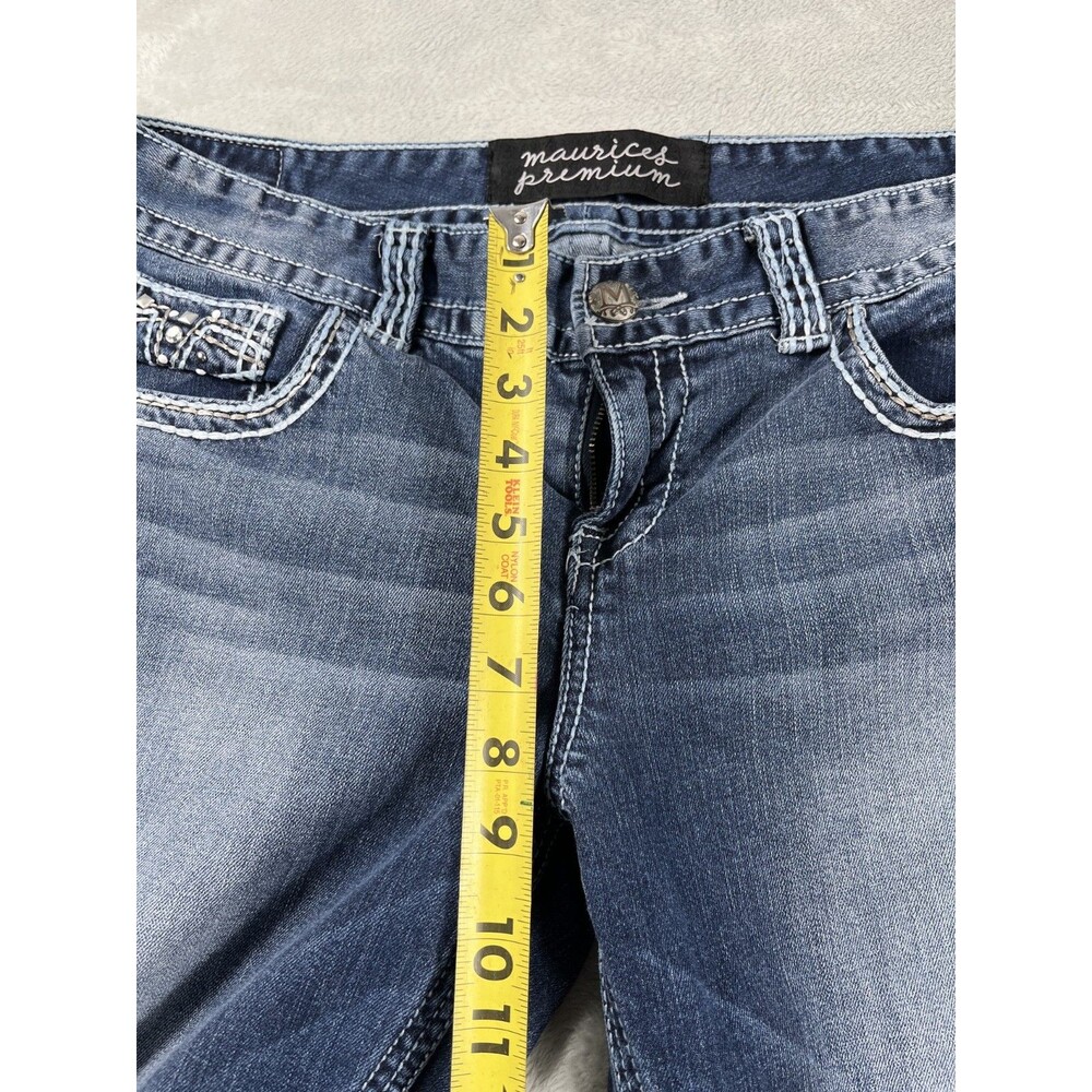 Maurices Premium Women's Bling Capri Jeans Size 13/14 Reg Distressed Low Rise - Picture 13 of 15